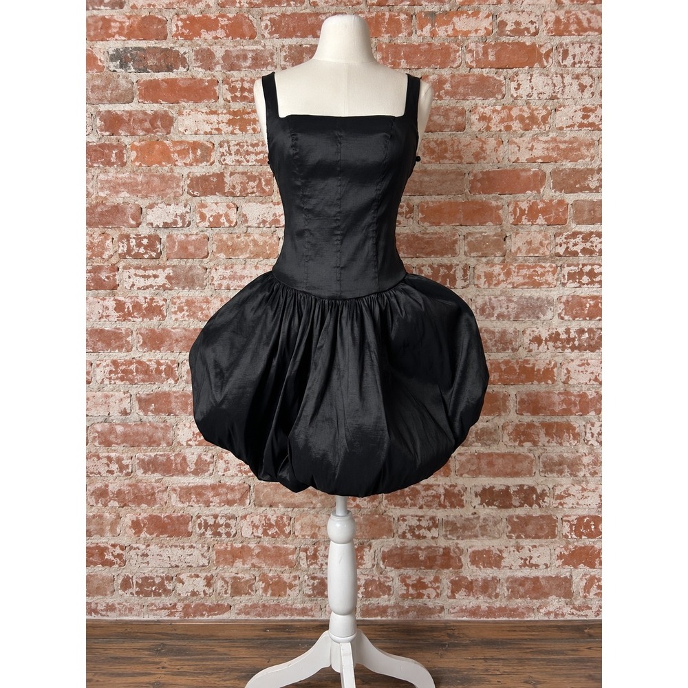 Y2K Black Bubble Skirt Corset Cocktail Dress 1 Coquette Balletcore Whimsigoth